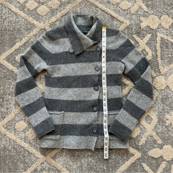Horny Toad Heartfelt Gray Striped Wool Blend Sweater Jacket Women’s Size S - Picture 8 of 12
